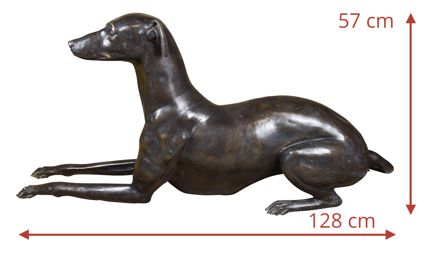 Bronzefigur Hund Windhund GREYHOUND NOTOS