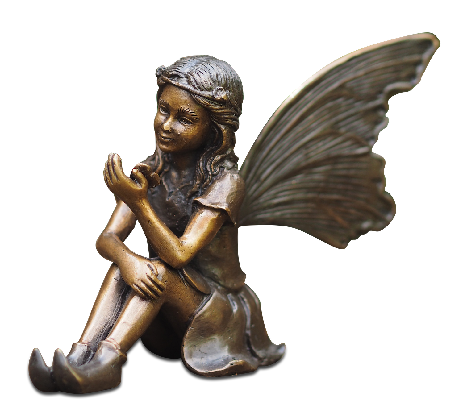 Bronzefigur ELFE mit Schmetterling