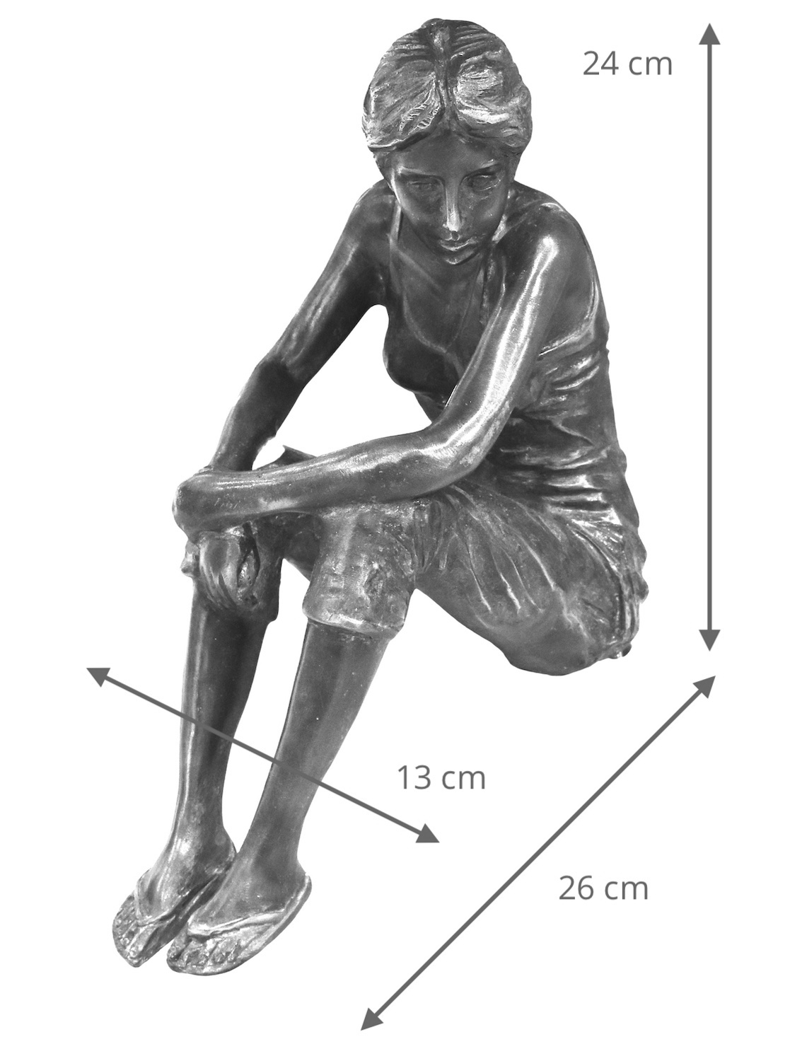 Bronzefigur NANJA auf Marmor-Stein