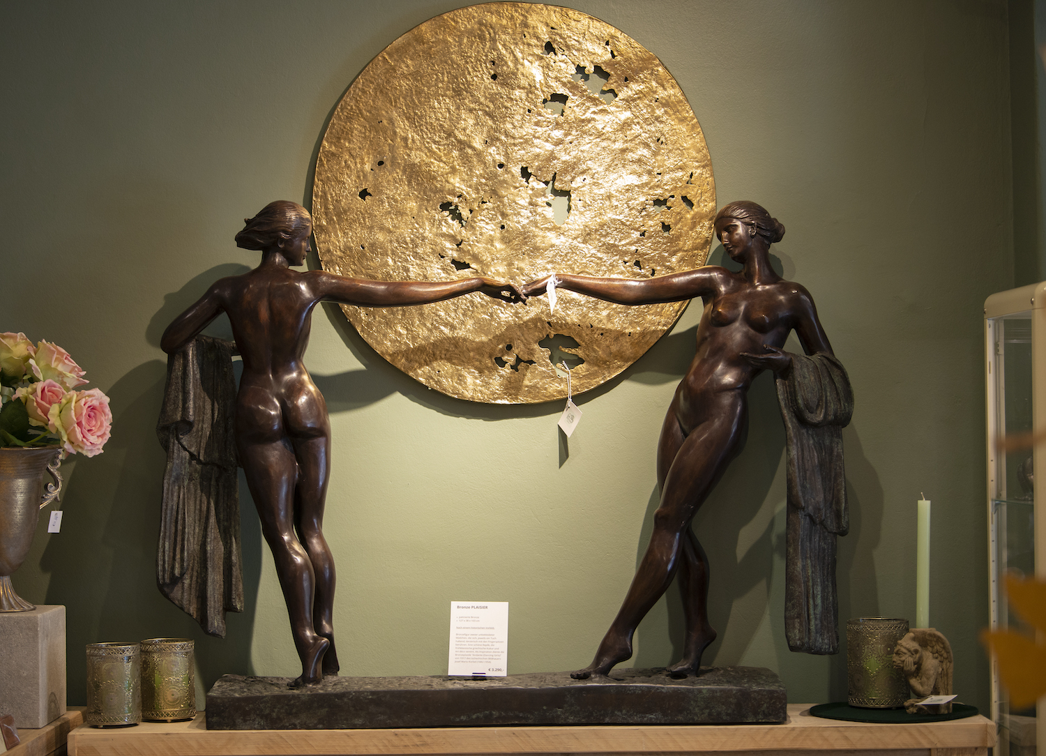 Bronzeobjekt Himmelsscheibe 75 cm