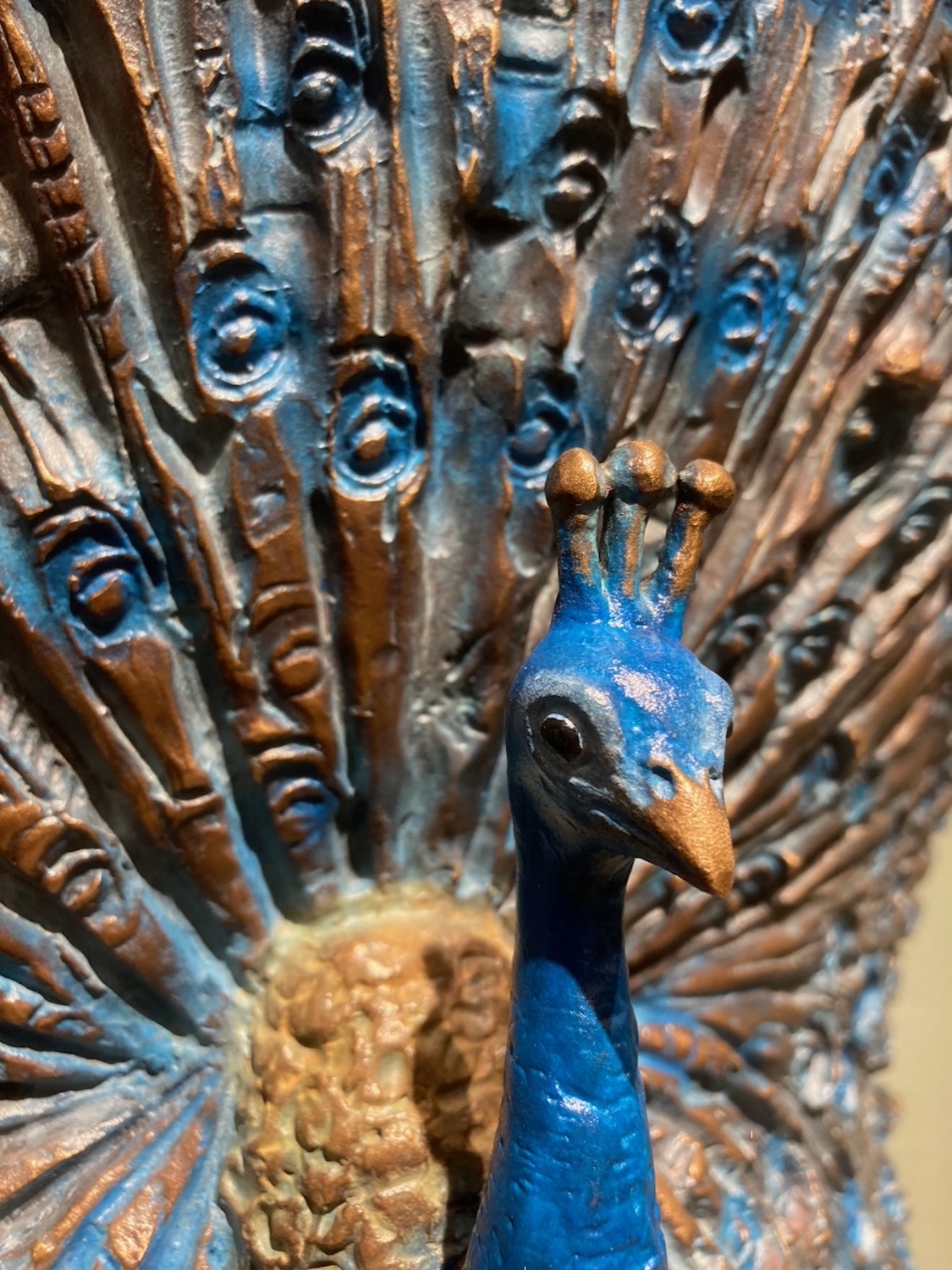 Bronzefigur Vogel PFAU