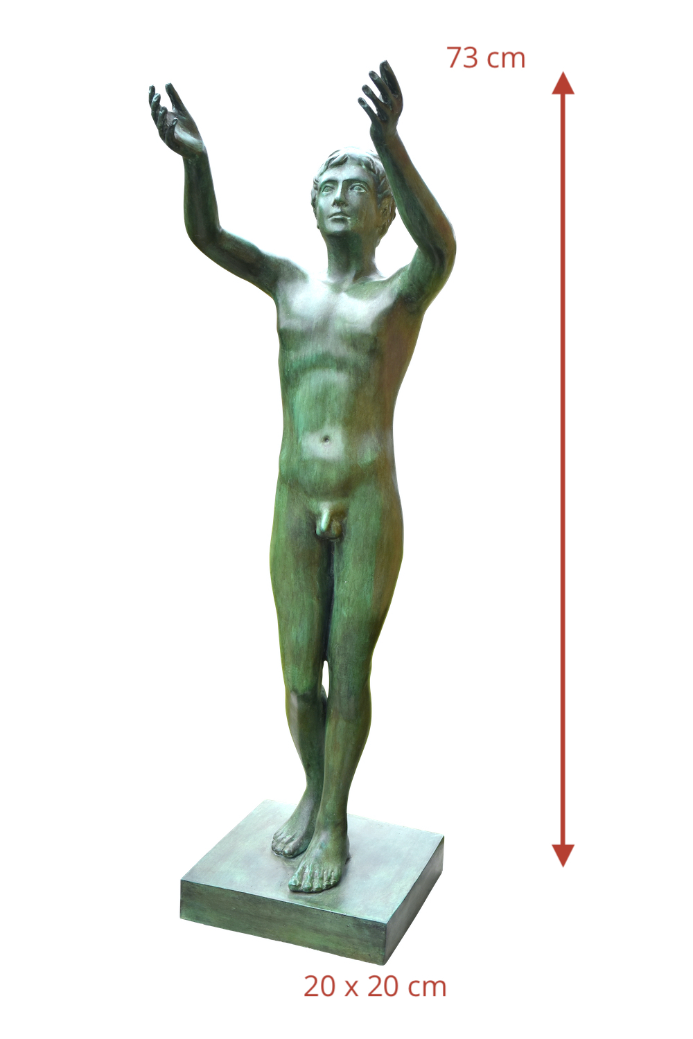 Bronzefigur BETENDER KNABE,  73 cm