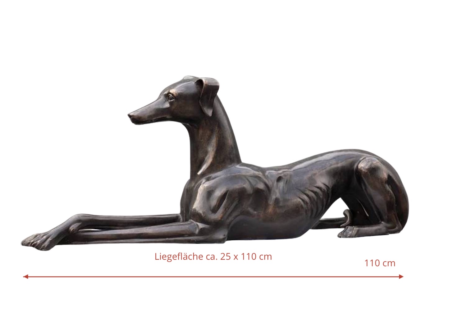 Bronzefigur Hund Windhund BARCLAY