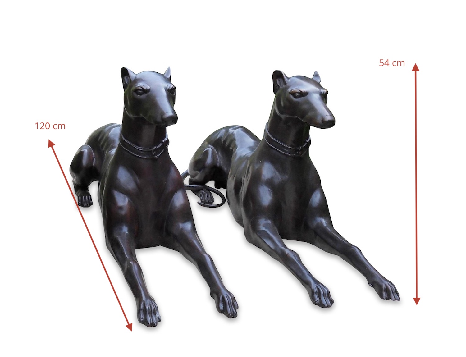 Bronzefigur Hund Windhunde WINDSPIEL I + II (Paar)