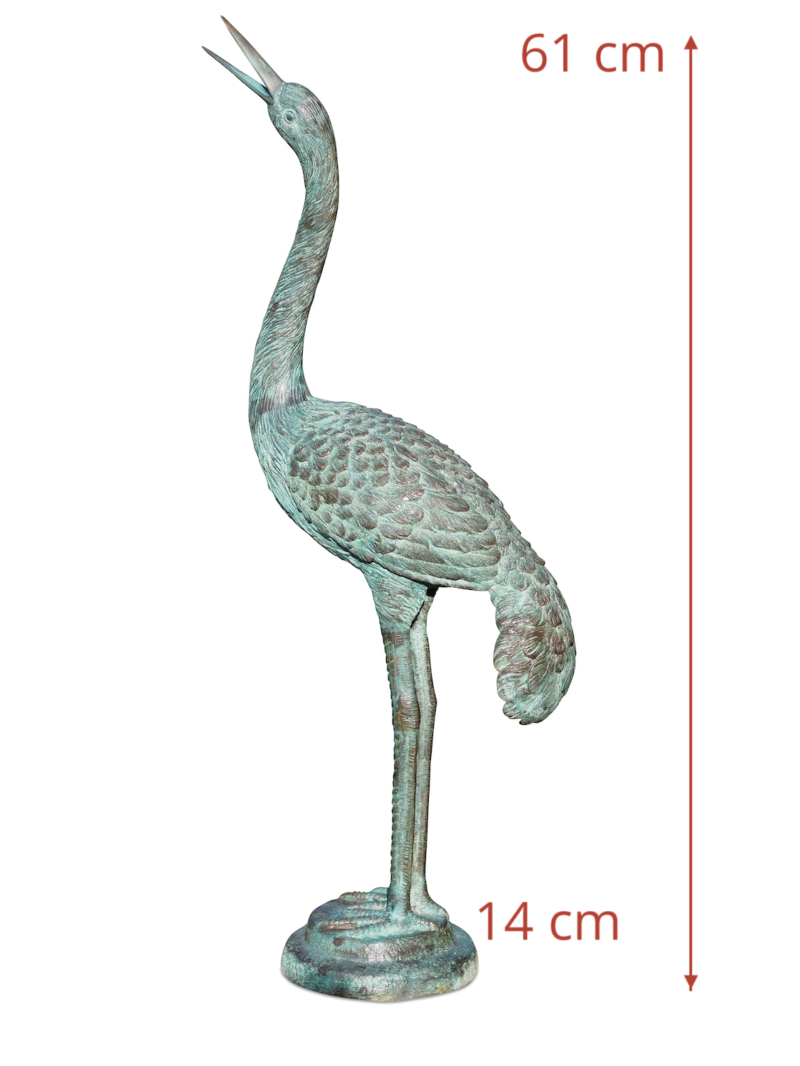 Bronzefigur Vogel REIHER-1